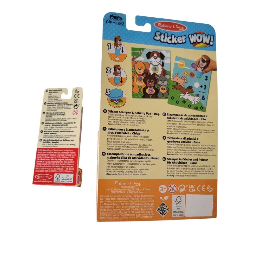 Melissa & Doug Sticker WOW Dog Kids Brown NEW Stamper Activity Pad Set 500ct